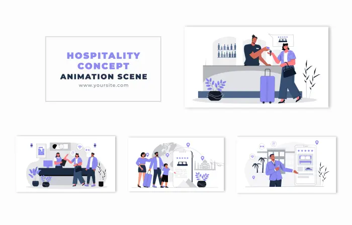 Hospitality Concept Vector Design Animation Scene